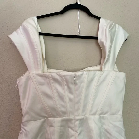 HOUSE OF CB 'Loretta' Ivory white Satin Off Shoulder corset midi Dress  size XL - armafbd.com